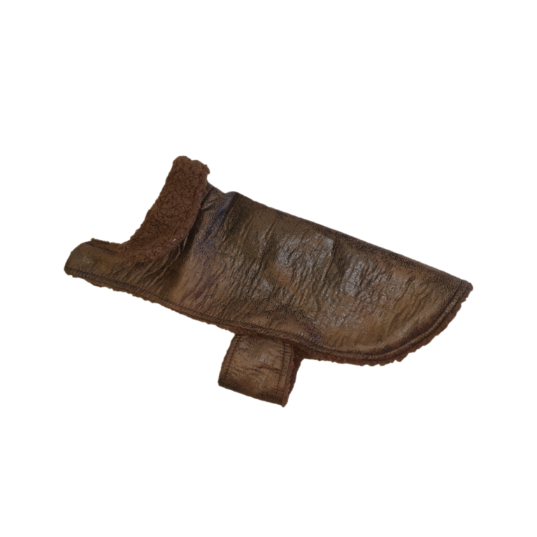 DOG JACKET # 4 - FAUX LEATHER / SHEEPSKIN - Thumbnail Image 1