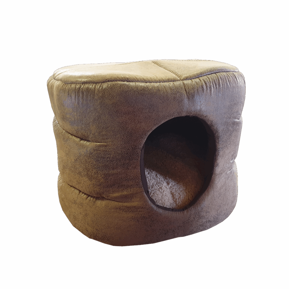 PAWSOME - LEATHER BARREL FOAM BED - Image 1